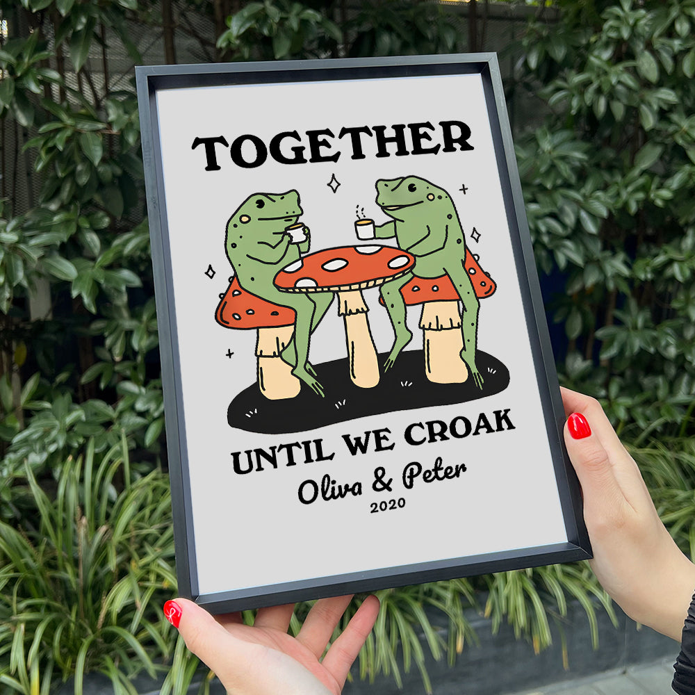 50%OFF⭐️Personalized Frog Illustration Print Frame Together Until We Croak Style 1