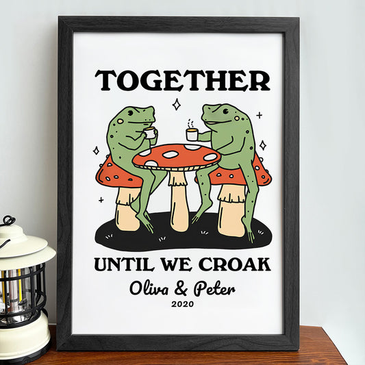 50%OFF⭐️Personalized Frog Illustration Print Frame Together Until We Croak Style 1