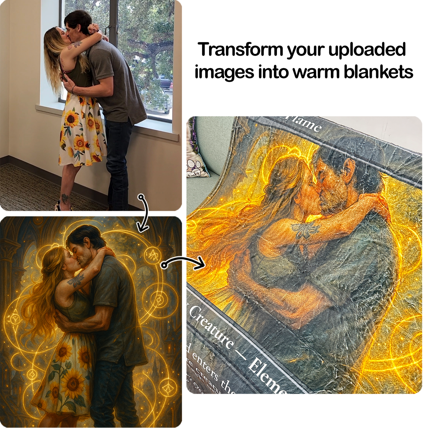 Custom Anime Couple MTG Card Blanket