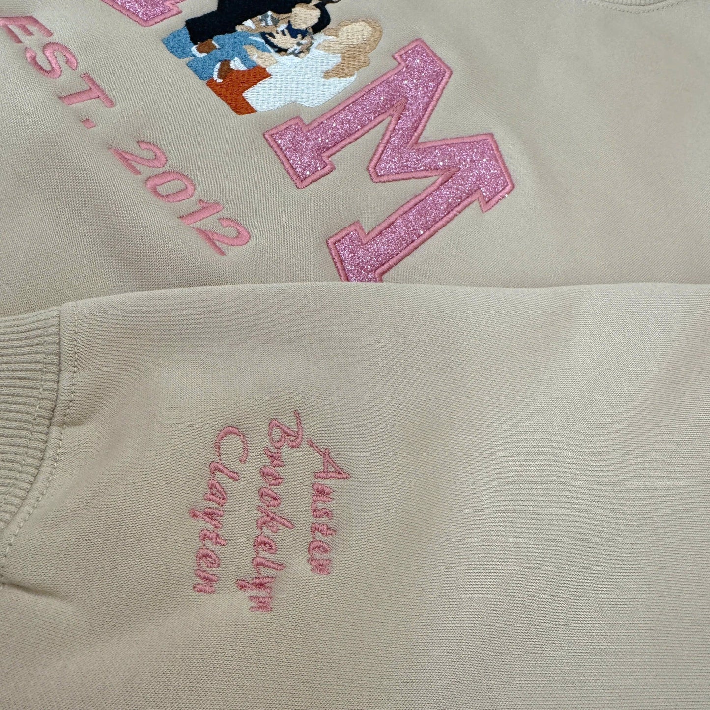 Personalized Embroidered Family Photo Glitter Hoodie Sweatshirt