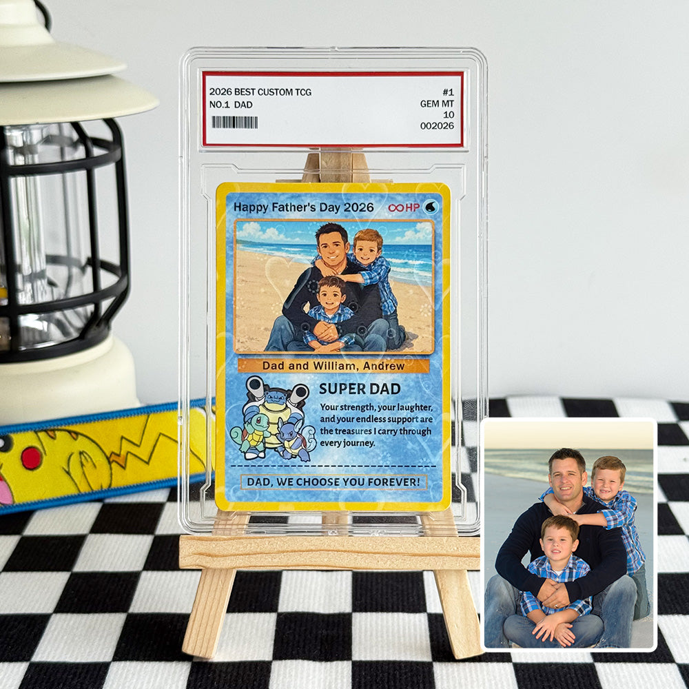 Custom Anime Photo & Sprite "Best Dad Ever" Base Set Card Pokecard