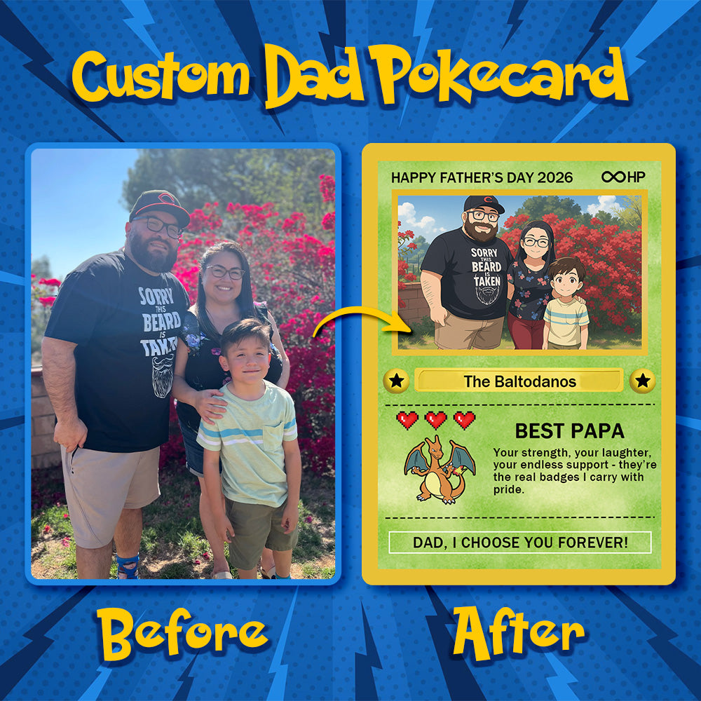 Custom Anime Photo "Best Dad Ever" Trading Card Pokecard