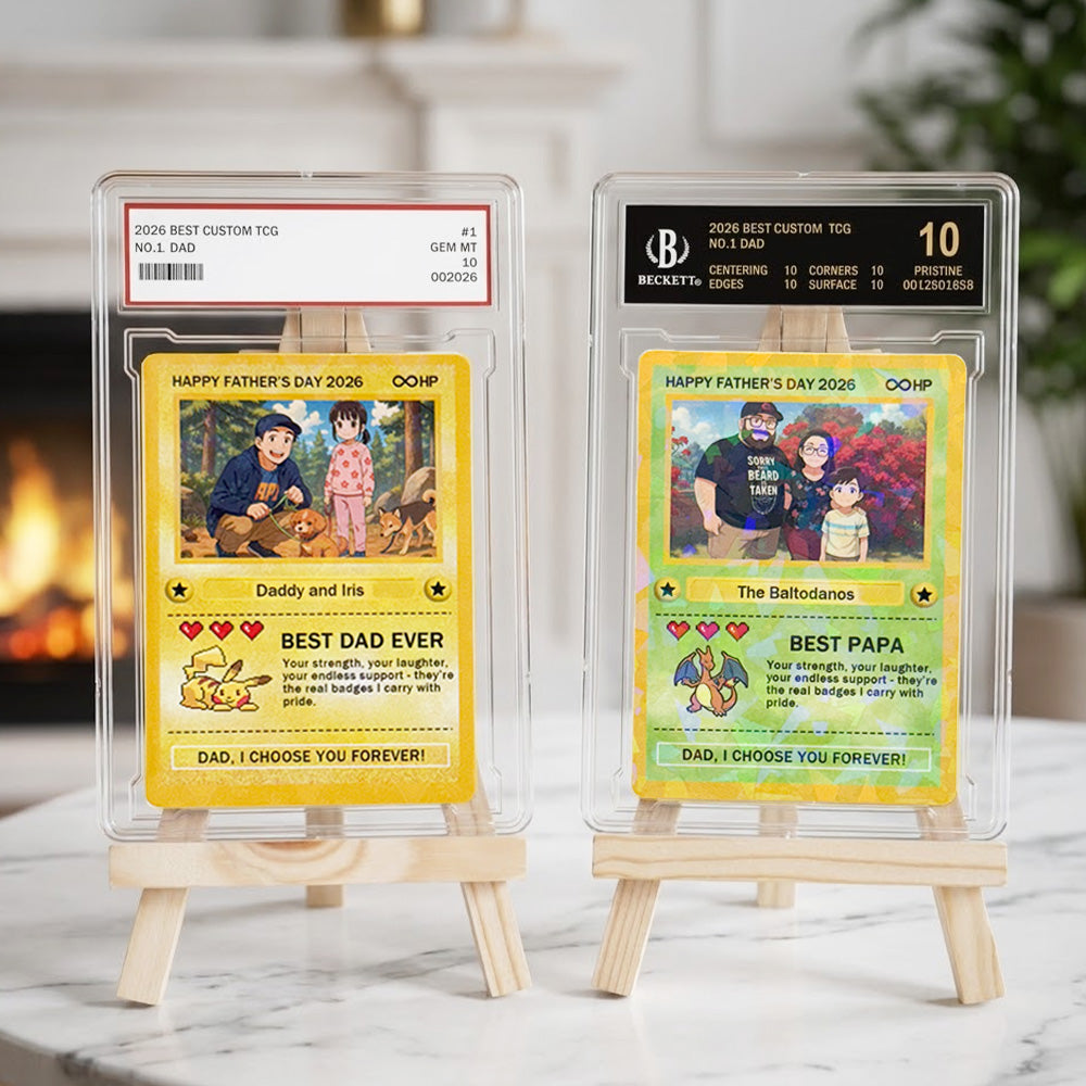 Custom Anime Photo "Best Dad Ever" Trading Card Pokecard