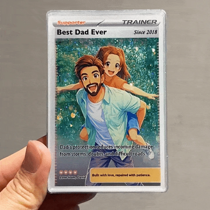 50%OFF🔥Best Dad Ever Flowing Glitter Trainer Card, Father's Day Gift
