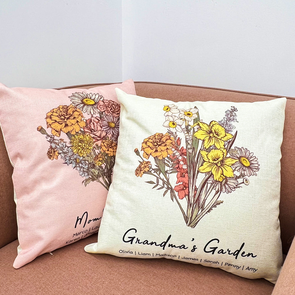 50%OFF⭐️Birth Flower Bouquet Customized Pillow Cushion