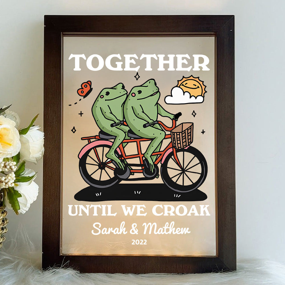 50%OFF⭐️Personalized Frog Illustration LED Light Together Until We Croak Style 2