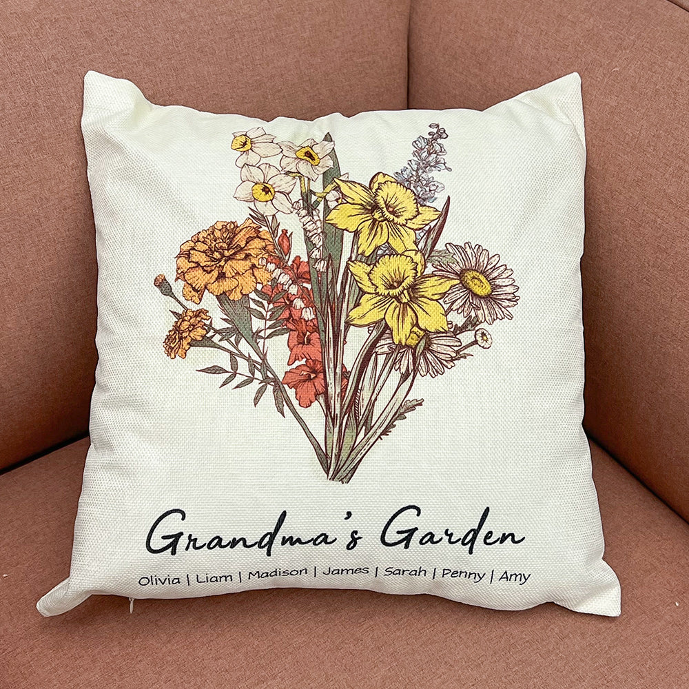 50%OFF⭐️Birth Flower Bouquet Customized Pillow Cushion