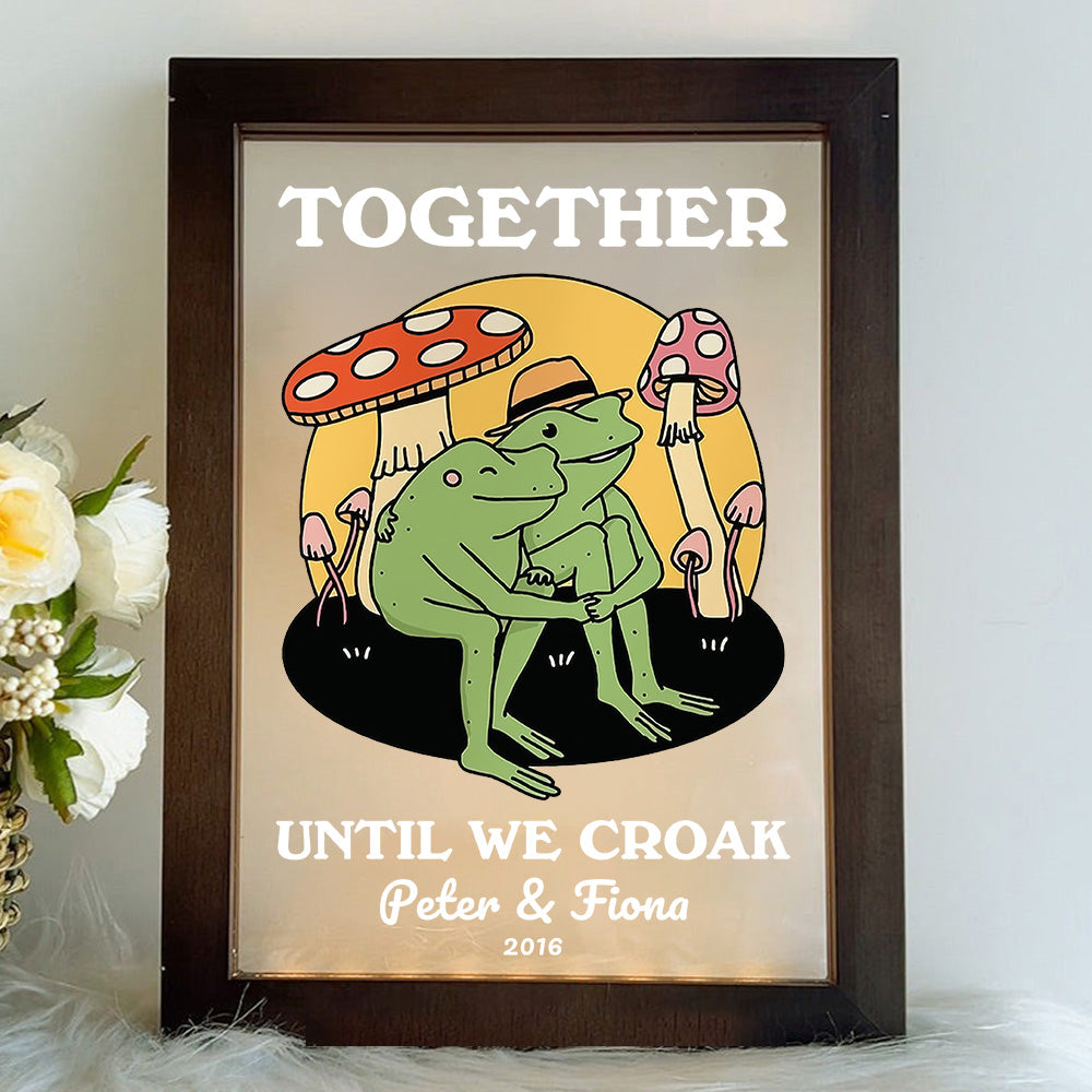 50%OFF⭐️Personalized Frog Illustration LED Light Together Until We Croak Style 3