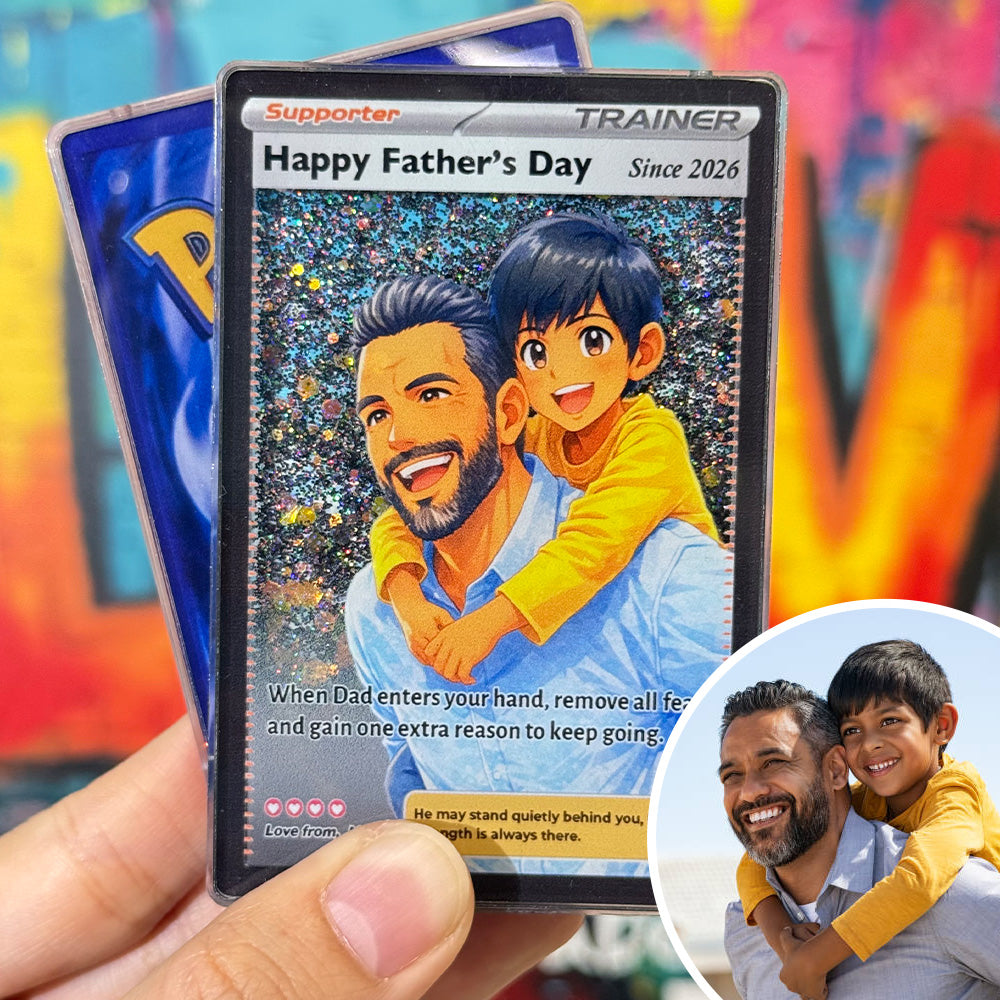 50%OFF🔥Best Dad Ever Flowing Glitter Trainer Card, Father's Day Gift