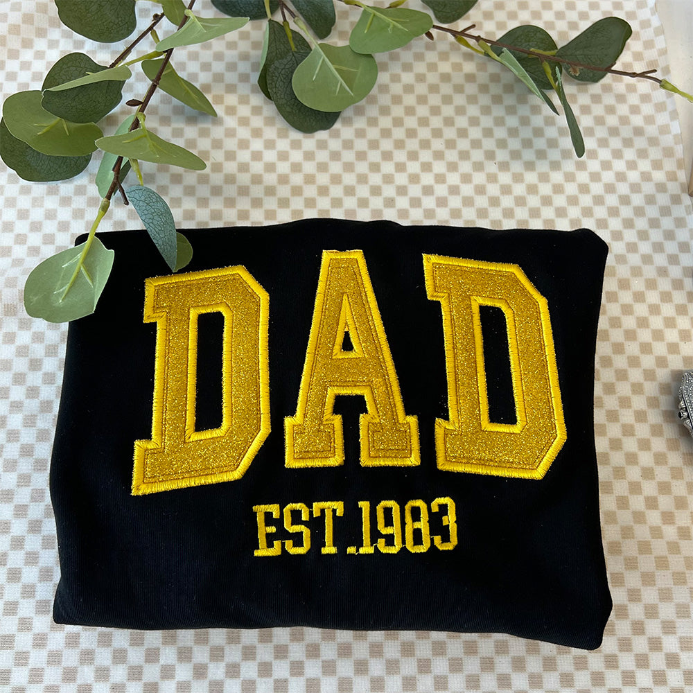 50%OFF👔Custom Updated Embroidered Glitter Vinyl Dad Hoodie/Sweatshirt