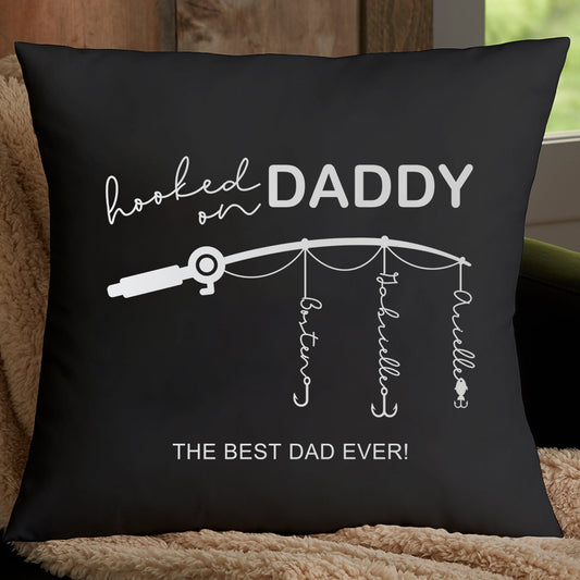 🎣 Hooked on Daddy Customized Pillow