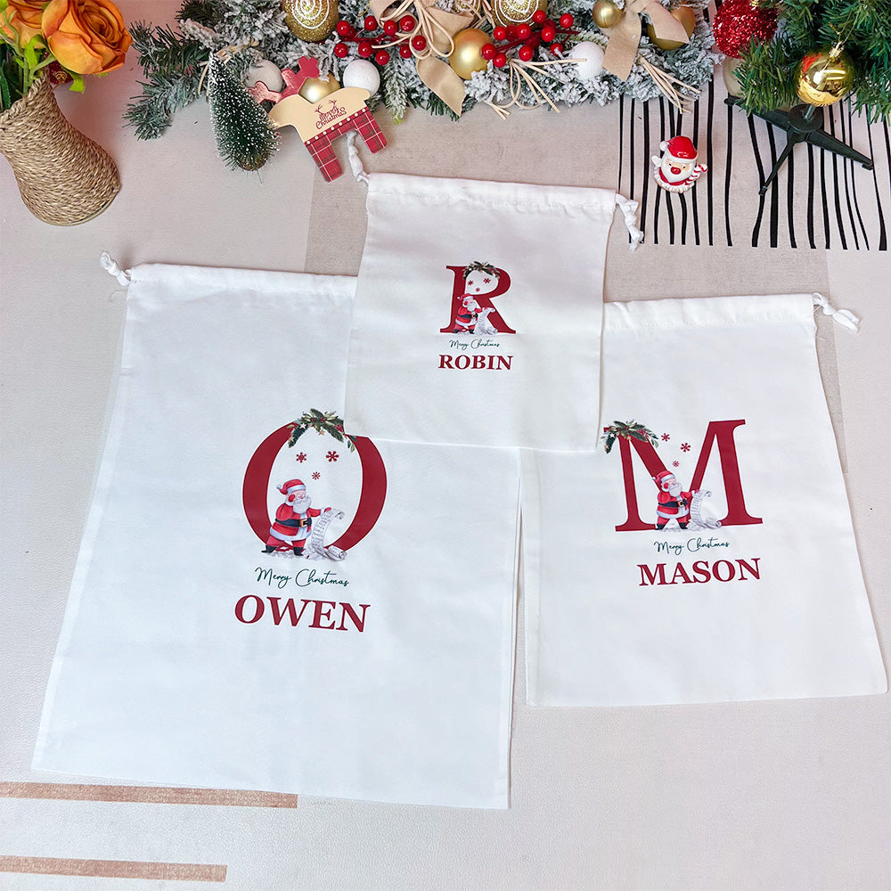 50%OFF⭐️Personalised Capital Letter Santa Family Gift Bag