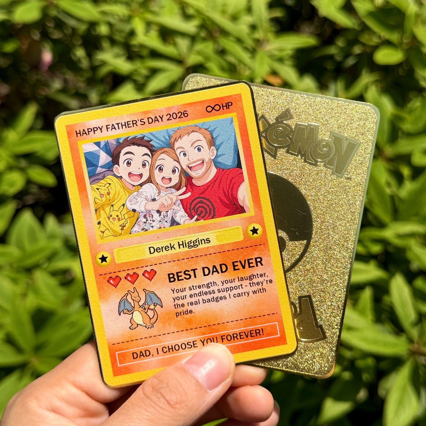 Custom Anime Photo "Best Dad Ever" Trading Card Pokecard