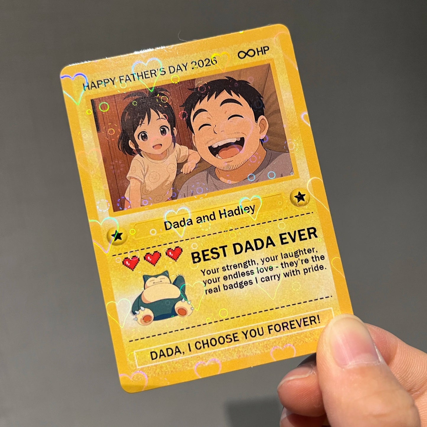 Custom Anime Photo "Best Dad Ever" Trading Card Pokecard