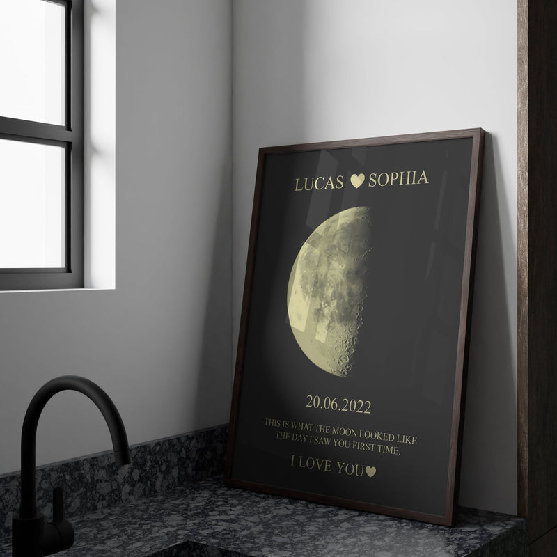 ❤️Custom Moon Phase With Custom Text & Date - Commemorative Gift