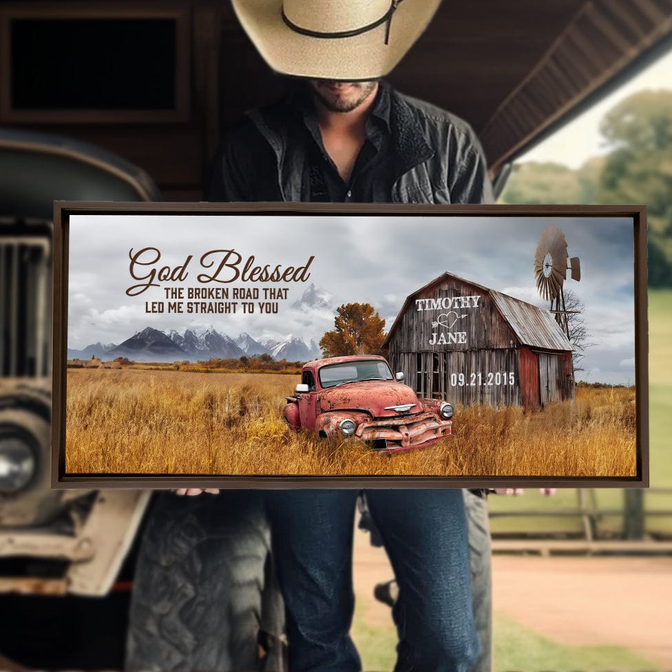 God Blessed Custom Vintage Cars Canvas