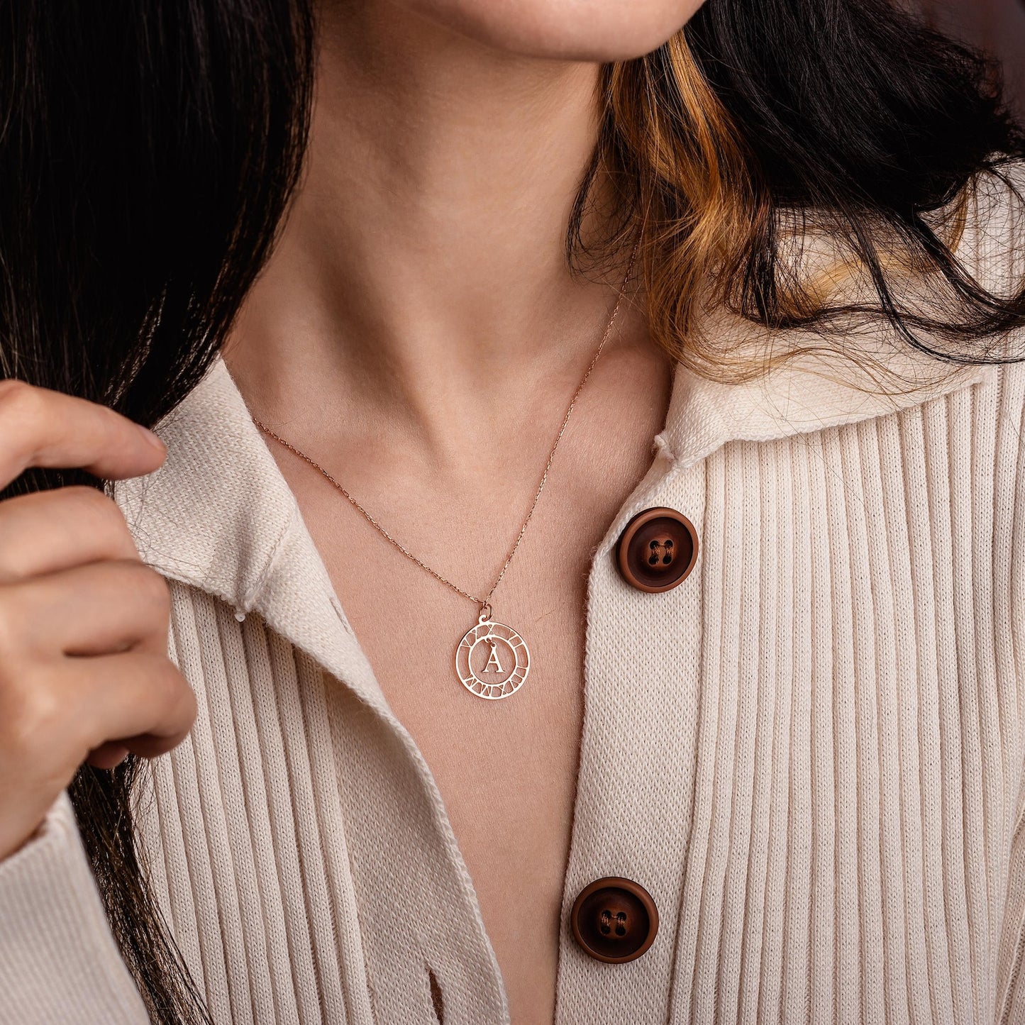 50%off⭐️Personalized Roman Numerals Necklace, Initial Necklace with Date