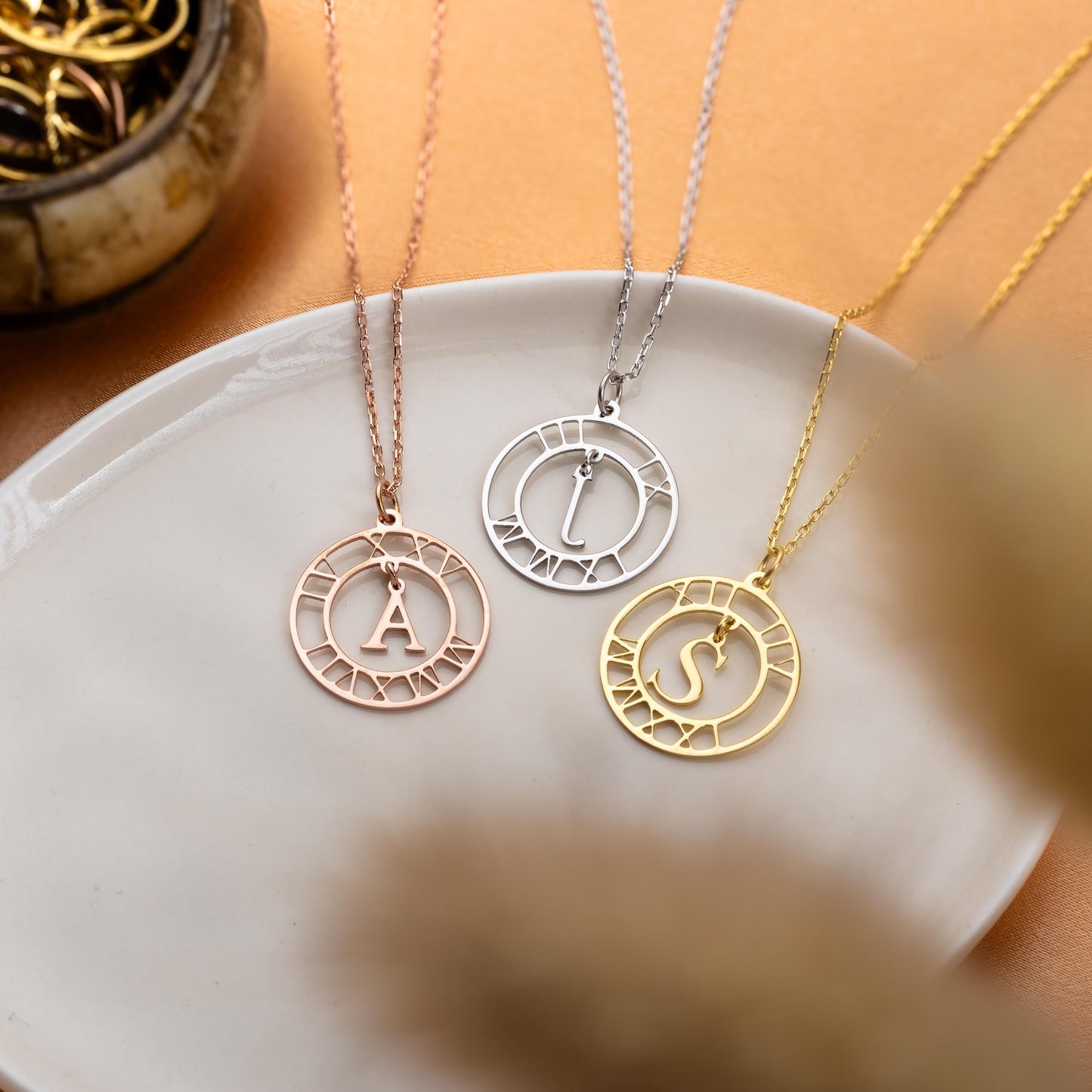 50%off⭐️Personalized Roman Numerals Necklace, Initial Necklace with Date
