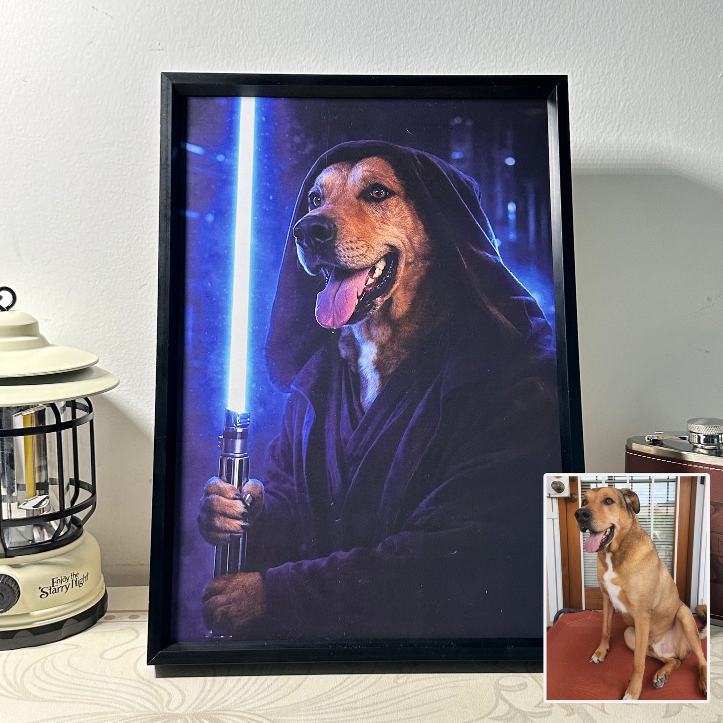 Custom Lightsaber Galactic Hero Pet Portrait Frame Gift🌍