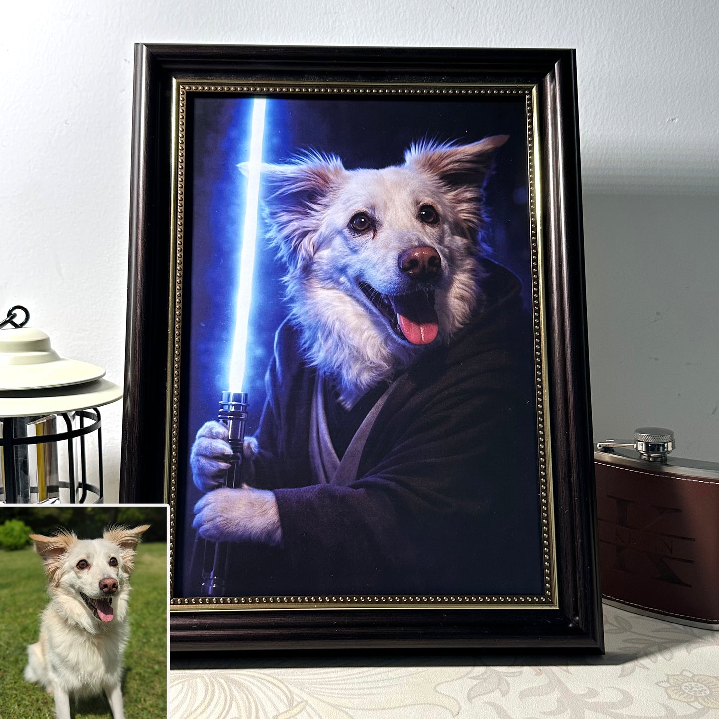 Custom Lightsaber Galactic Hero Pet Portrait Frame Gift🌍