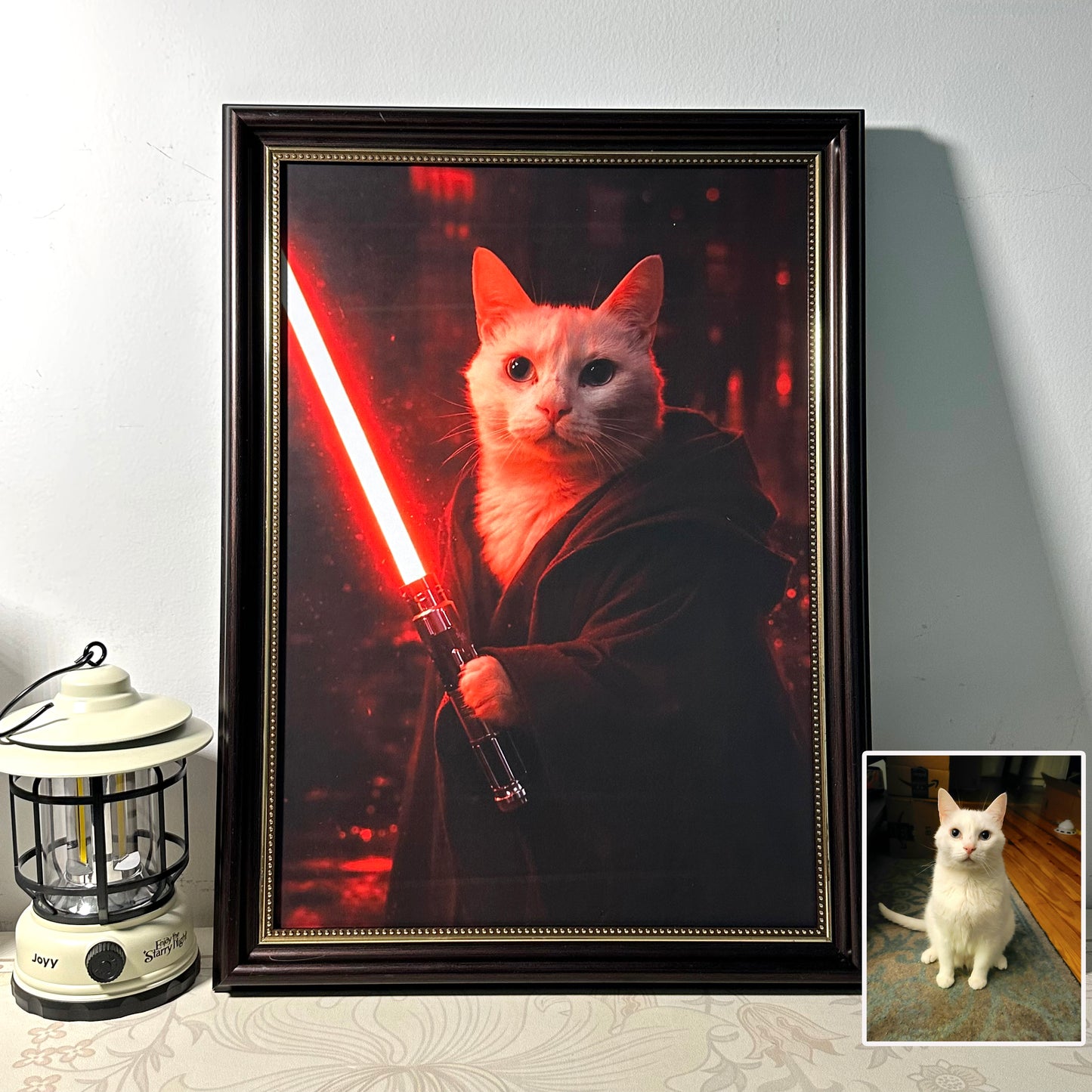 Custom Lightsaber Galactic Hero Pet Portrait Frame Gift🌍