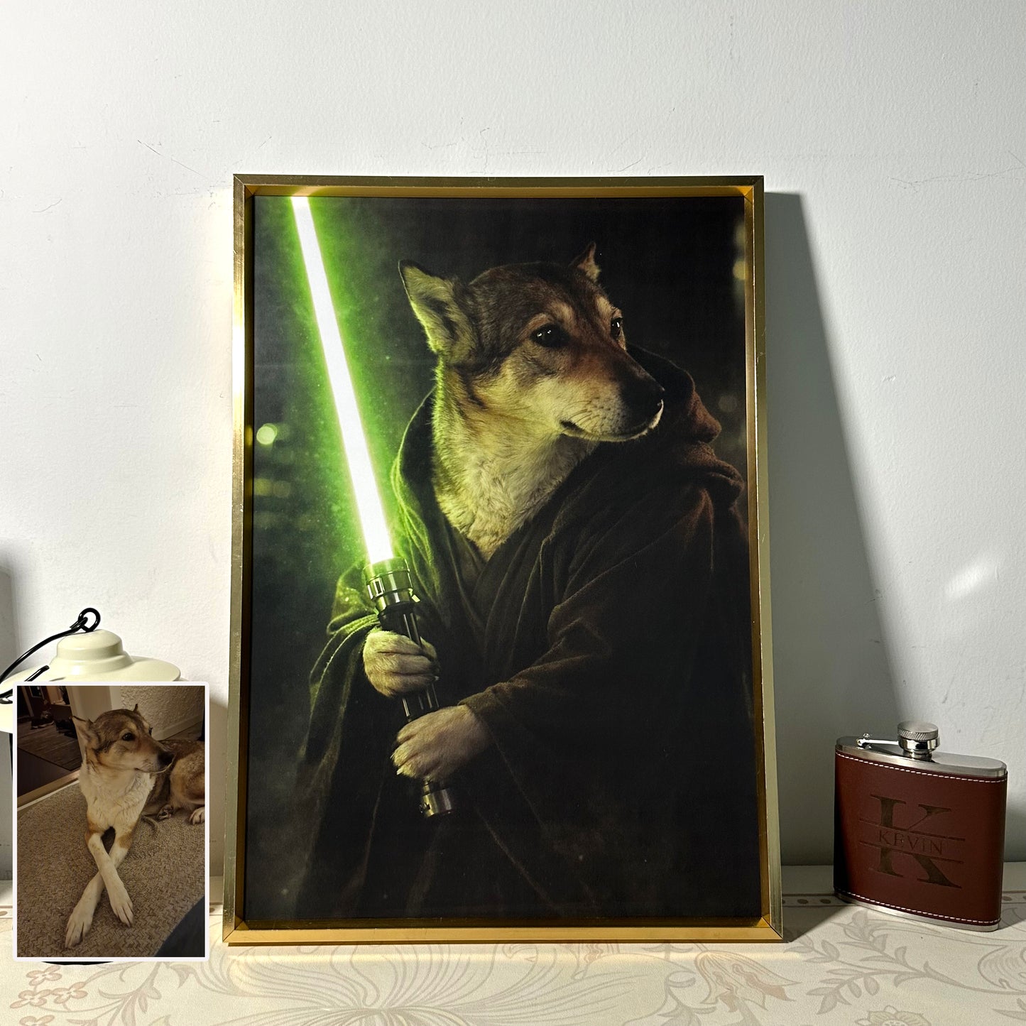 Custom Lightsaber Galactic Hero Pet Portrait Frame Gift🌍