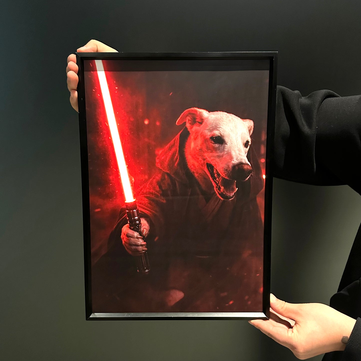 Custom Lightsaber Galactic Hero Pet Portrait Frame Gift🌍