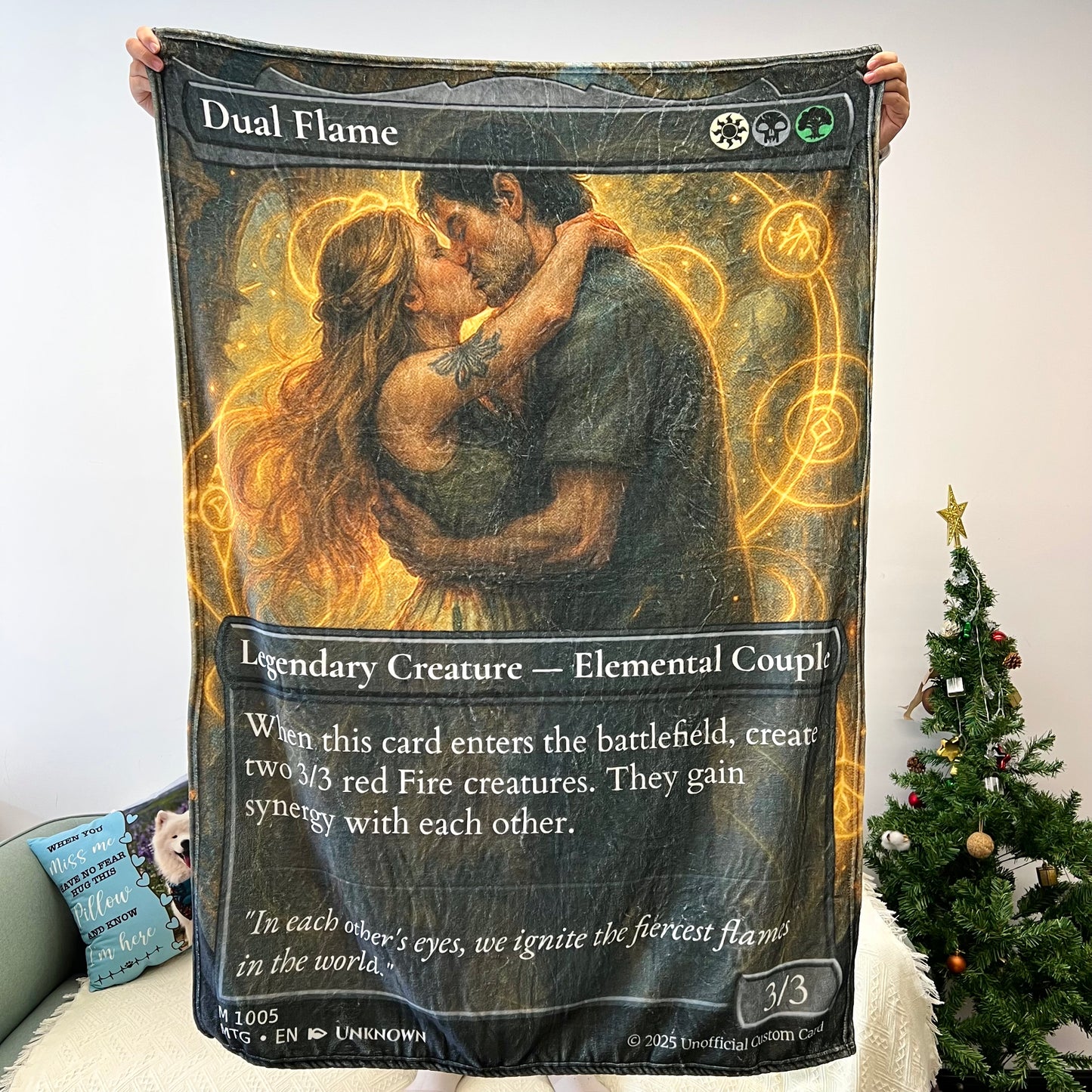 Custom Anime Couple MTG Card Blanket
