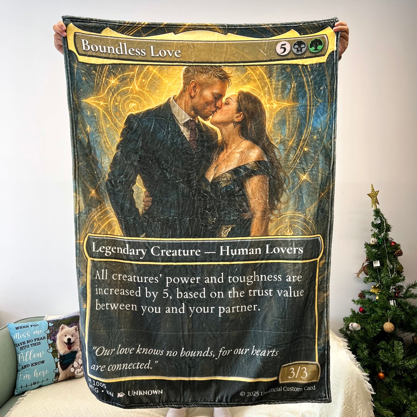 Custom Anime Couple MTG Card Blanket