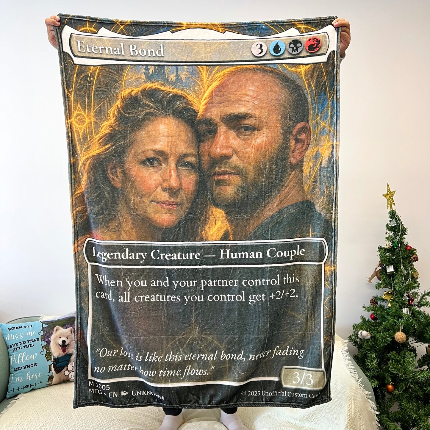 Custom Anime Couple MTG Card Blanket