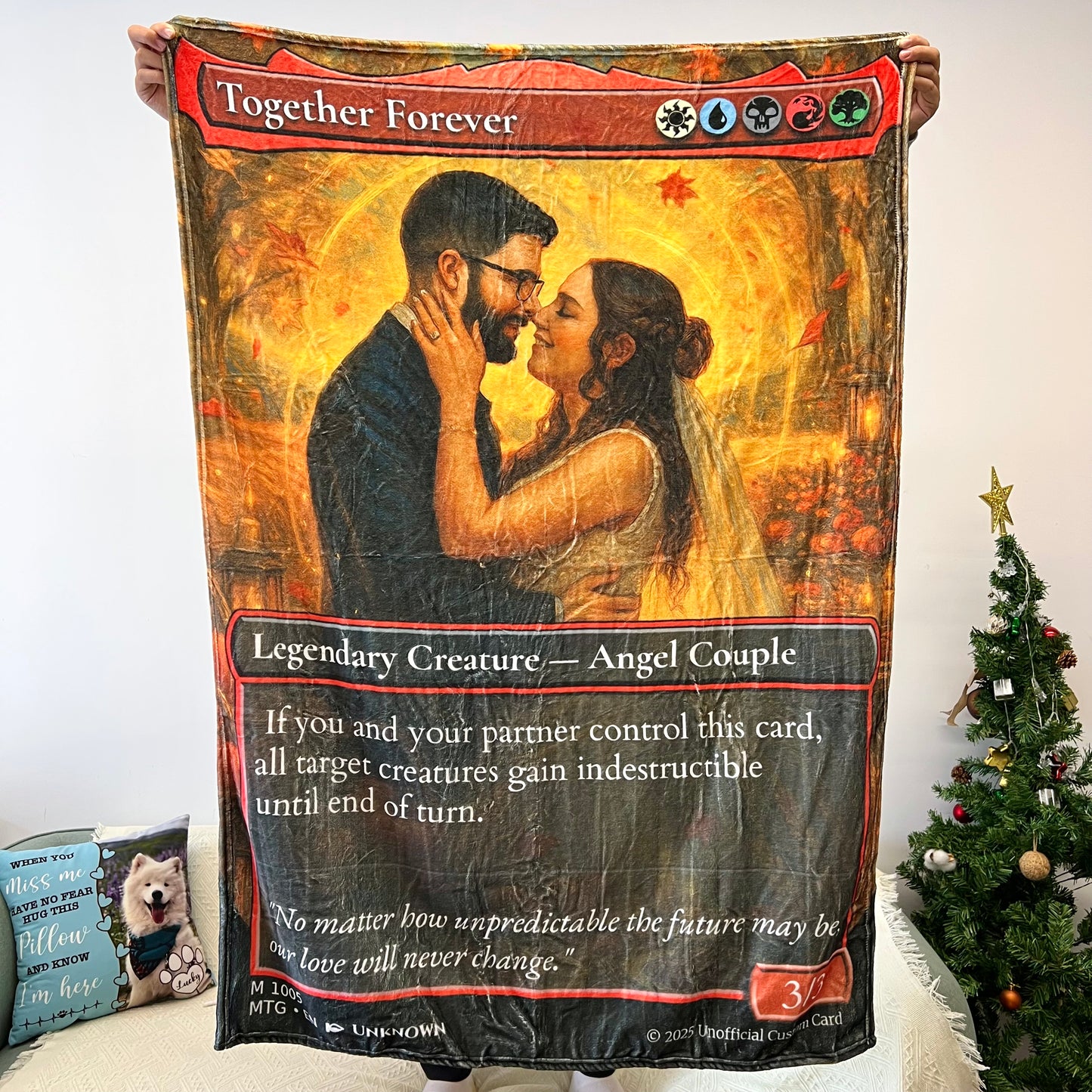 Custom Anime Couple MTG Card Blanket
