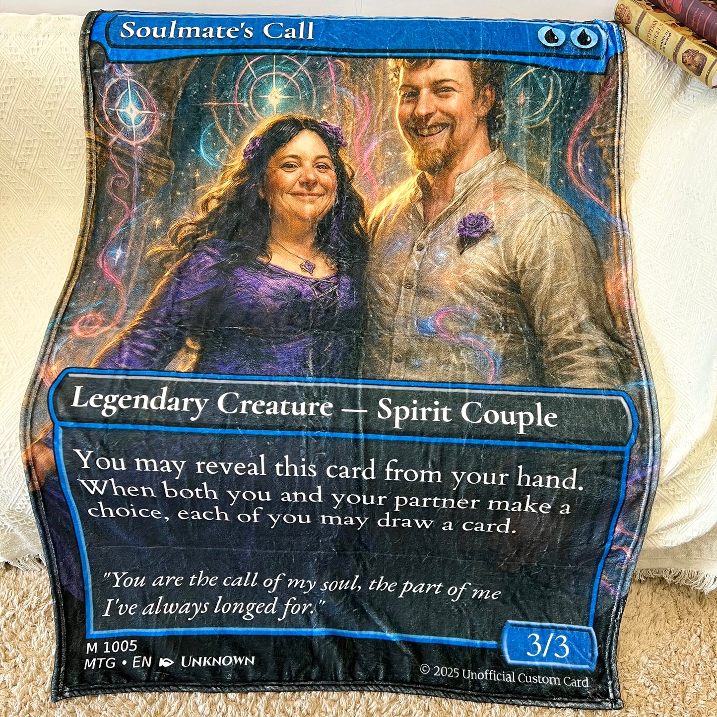 Custom Anime Couple MTG Card Blanket