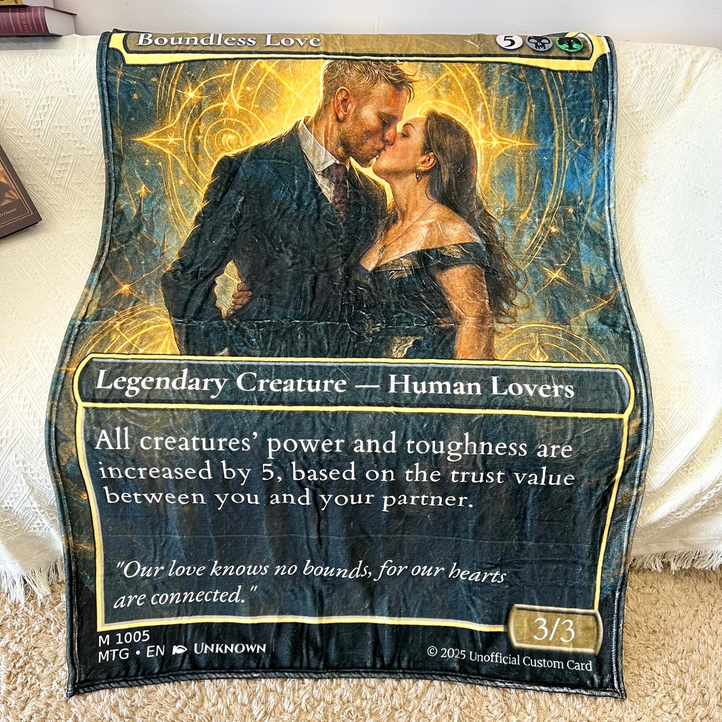 Custom Anime Couple MTG Card Blanket