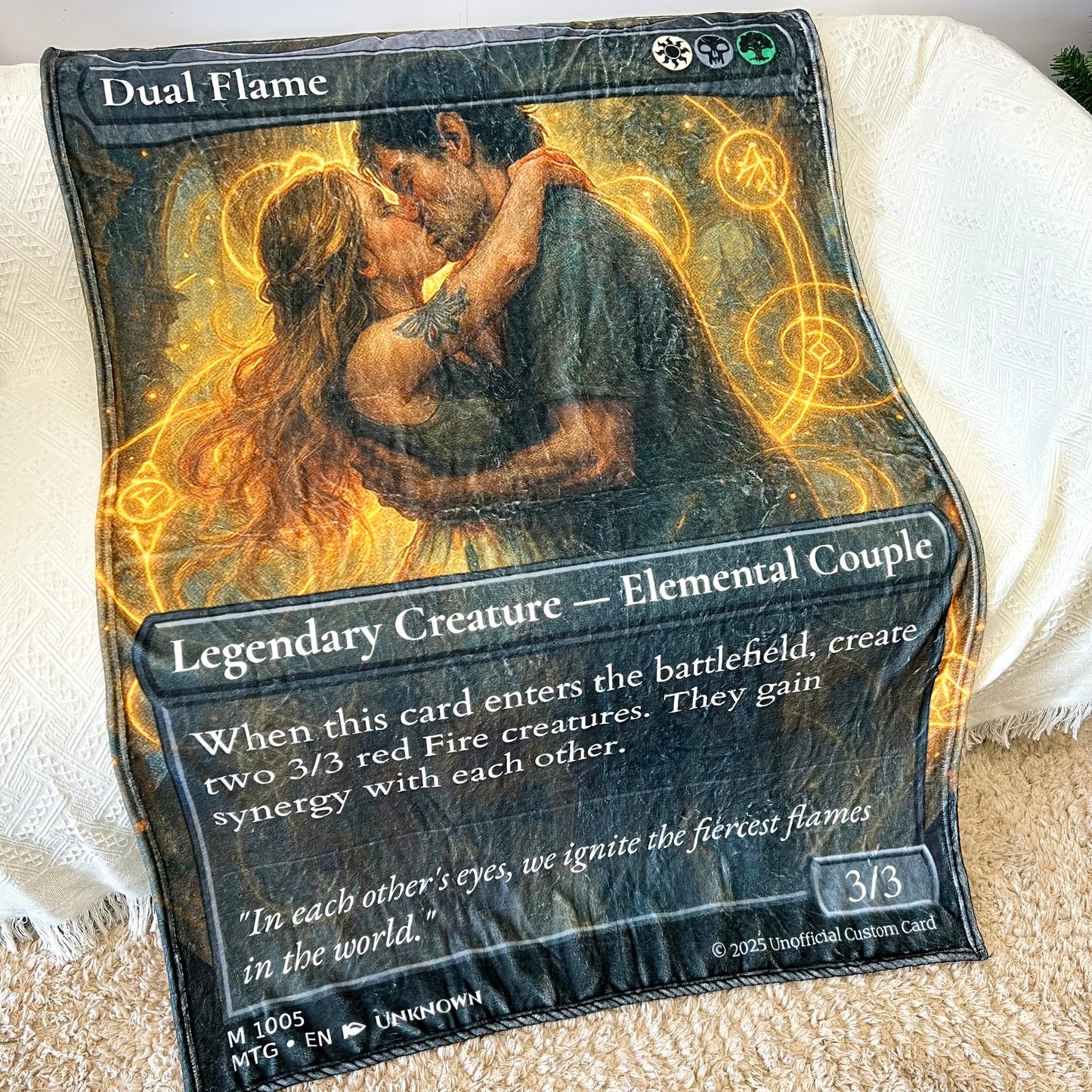 Custom Anime Couple MTG Card Blanket