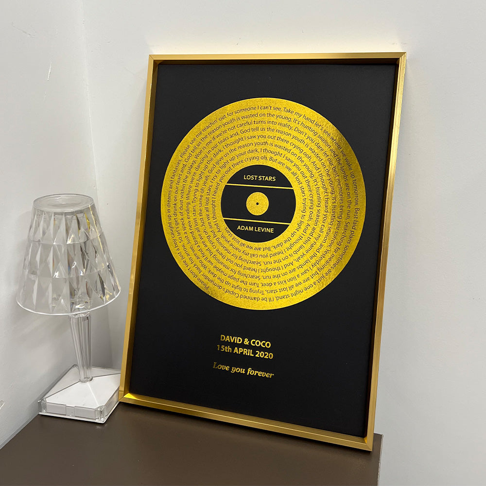 50%OFF⭐️Custom Foil Metallic Song Lyrics Record Art Frame