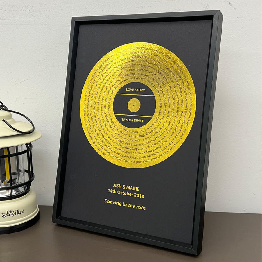 Song Note Frame 50%OFF⭐️Custom Foil Metallic Song Lyrics Record Art Frame – HiCustore