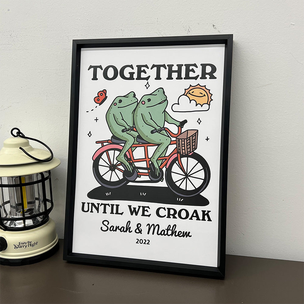 50%OFF⭐️Personalized Frog Illustration Print Frame Together Until We Croak Style 2