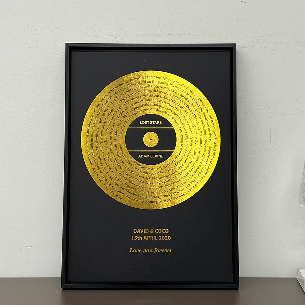 50%OFF⭐️Custom Foil Metallic Song Lyrics Record Art Frame