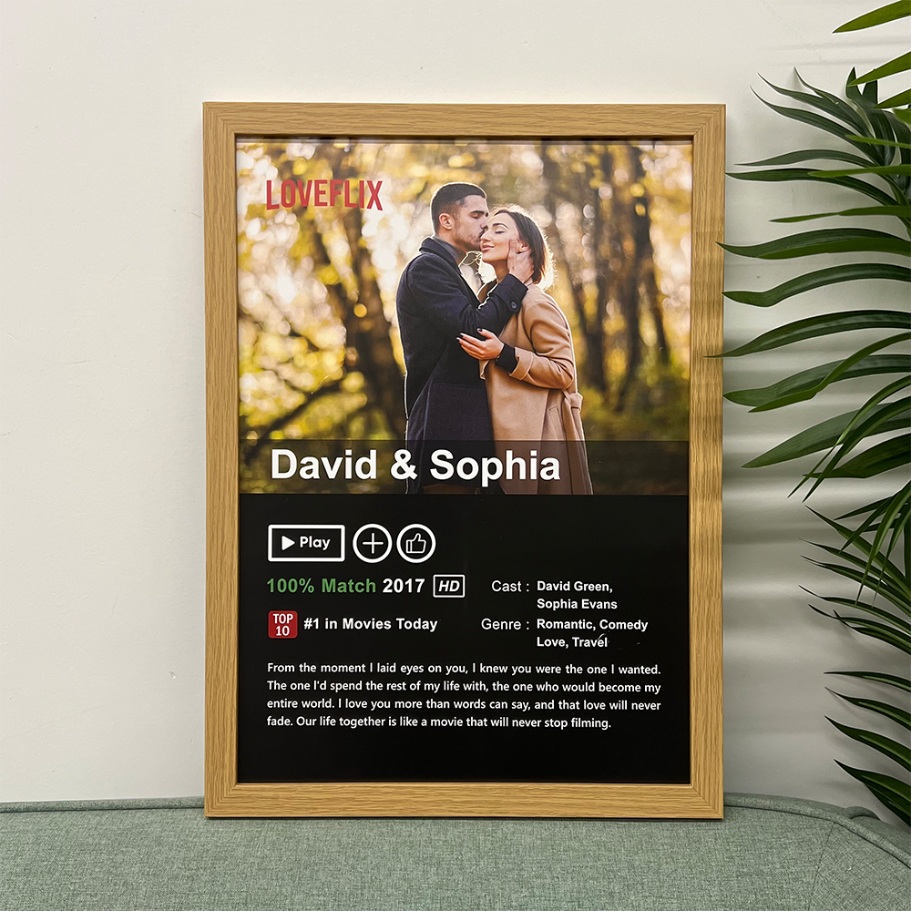 50%OFF⭐️Custom LOVEFLIX Movie Photo Frame with Your Love Story