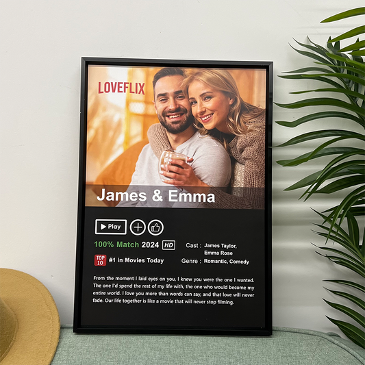 50%OFF⭐️Custom LOVEFLIX Movie Photo Frame with Your Love Story