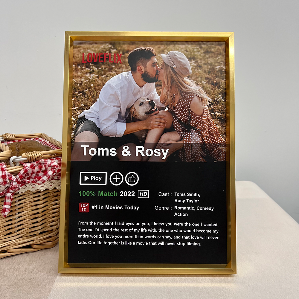 50%OFF⭐️Custom LOVEFLIX Movie Photo Frame with Your Love Story