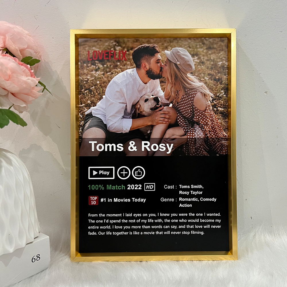 50%OFF⭐️Custom LOVEFLIX Movie Photo Frame with Your Love Story