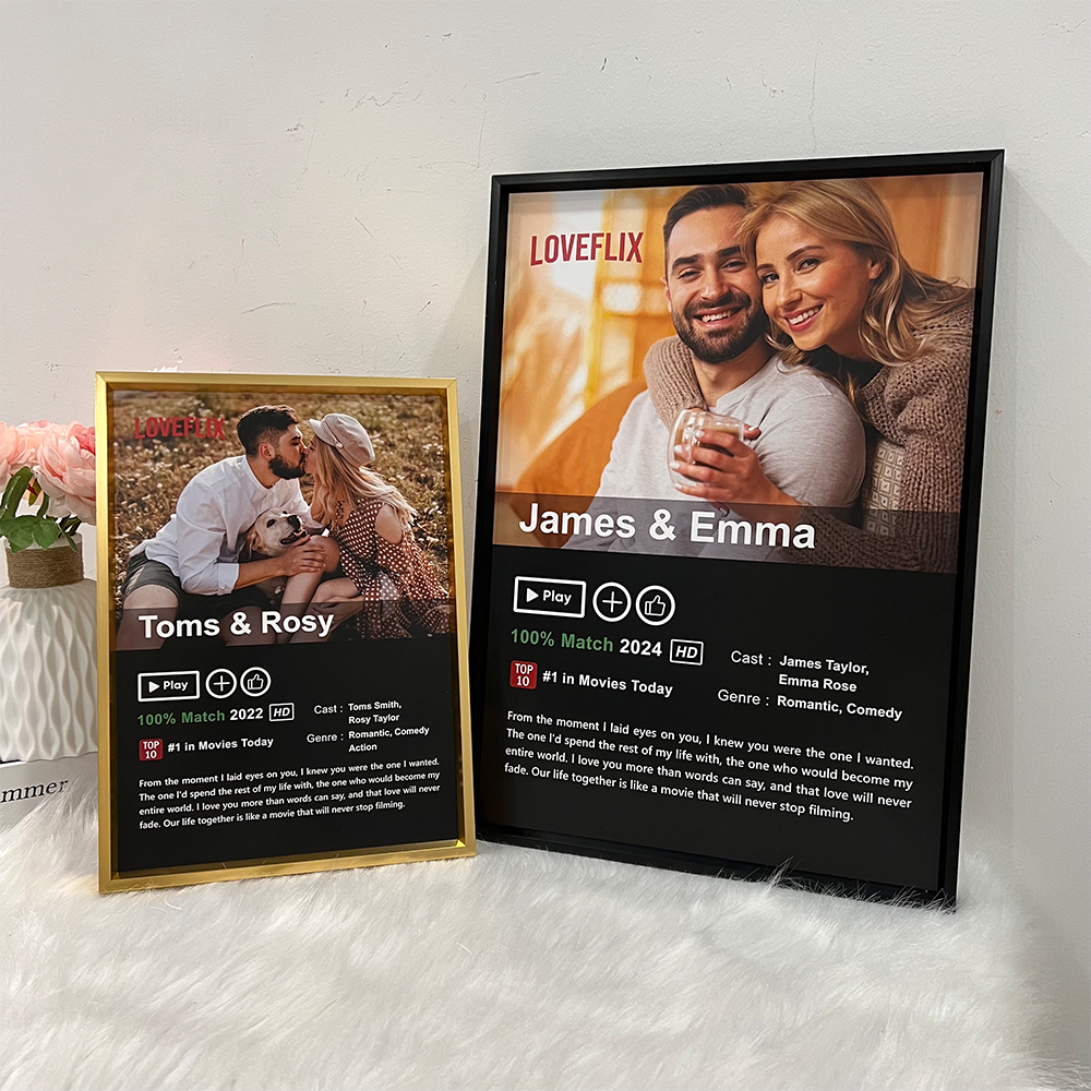 50%OFF⭐️Custom LOVEFLIX Movie Photo Frame with Your Love Story