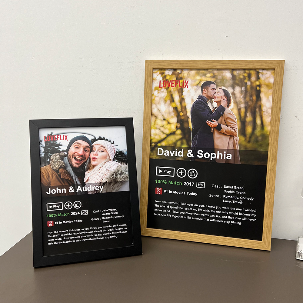 50%OFF⭐️Custom LOVEFLIX Movie Photo Frame with Your Love Story