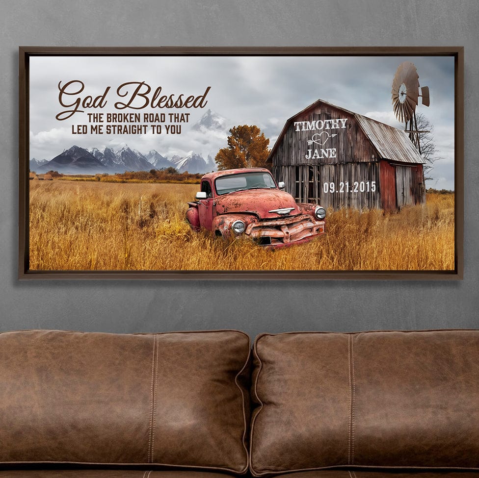 God Blessed Custom Vintage Cars Canvas