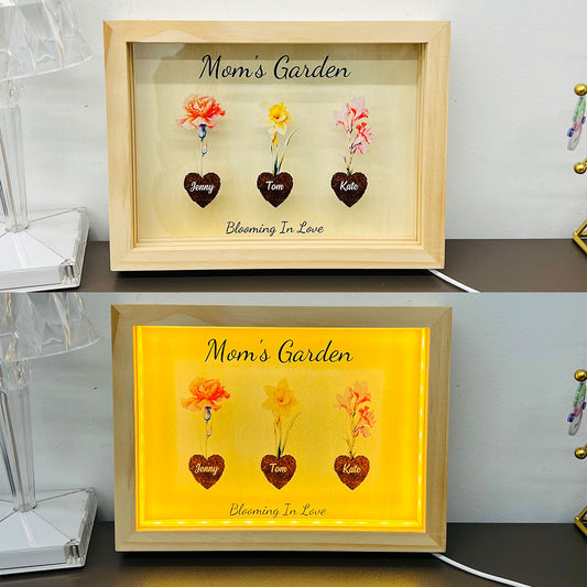 50% OFF⭐️Birth Month Flower Heart Names Customized Frame Light Box