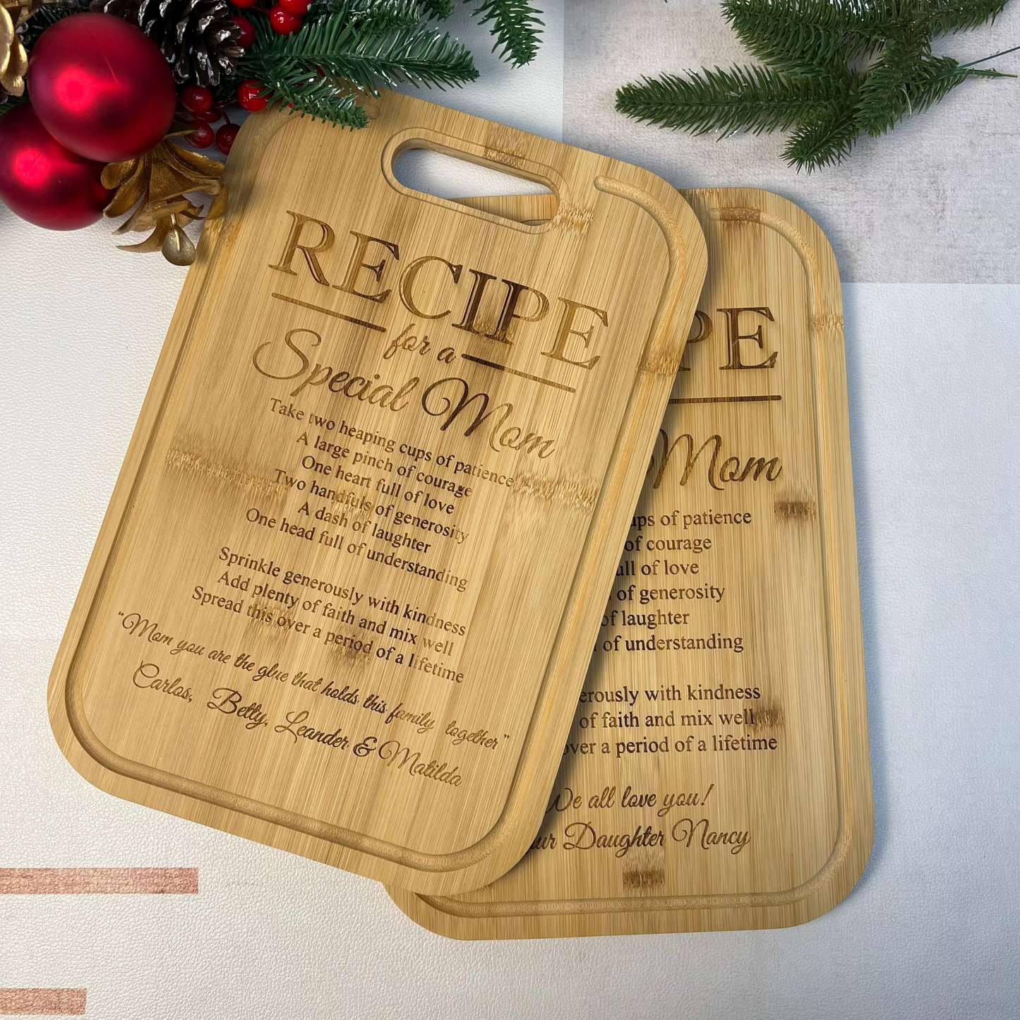 Personalized Recipe for a Special Mom Custom Cutting Board Gift for Mom