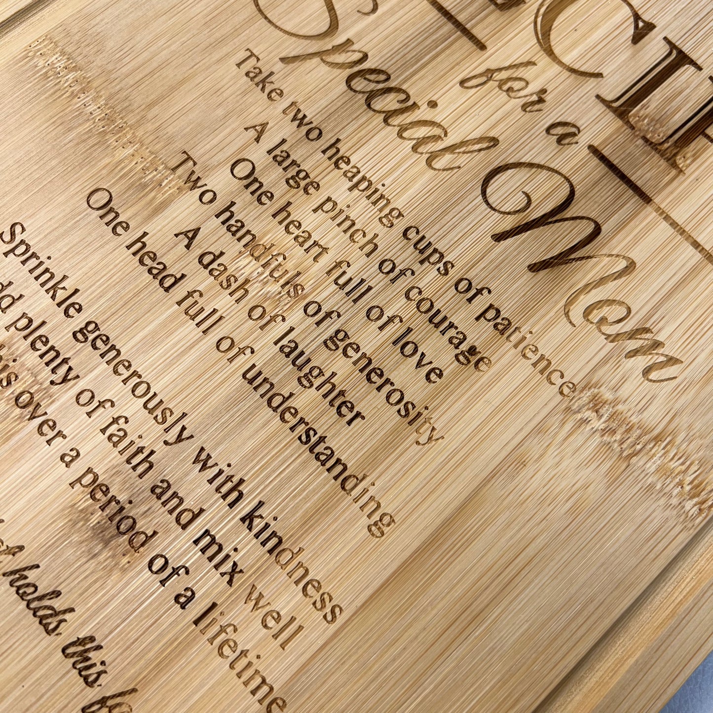 Personalized Recipe for a Special Mom Custom Cutting Board Gift for Mom