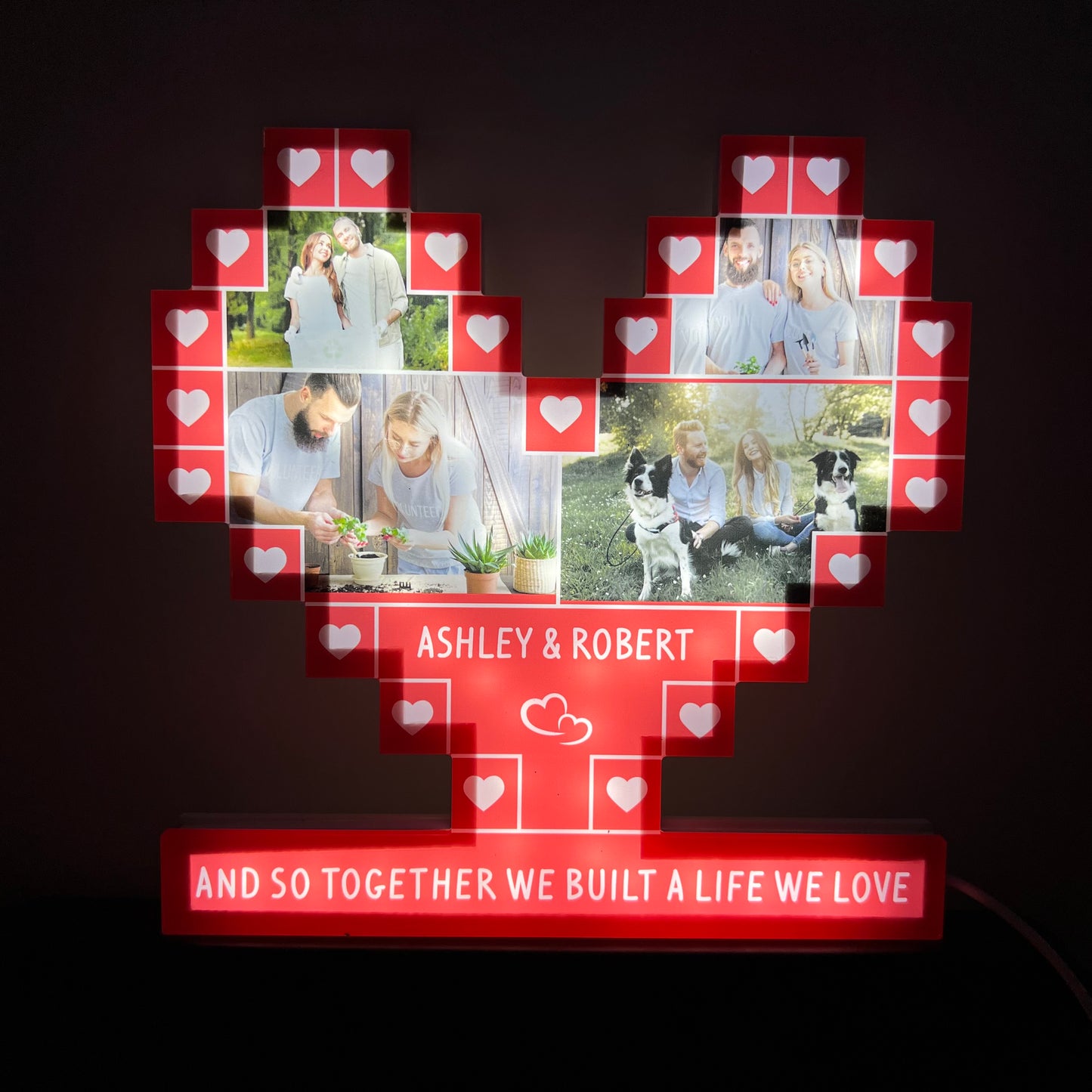 50%OFF❤️Personalized Heart Shape Couple Photo Collage Lamp