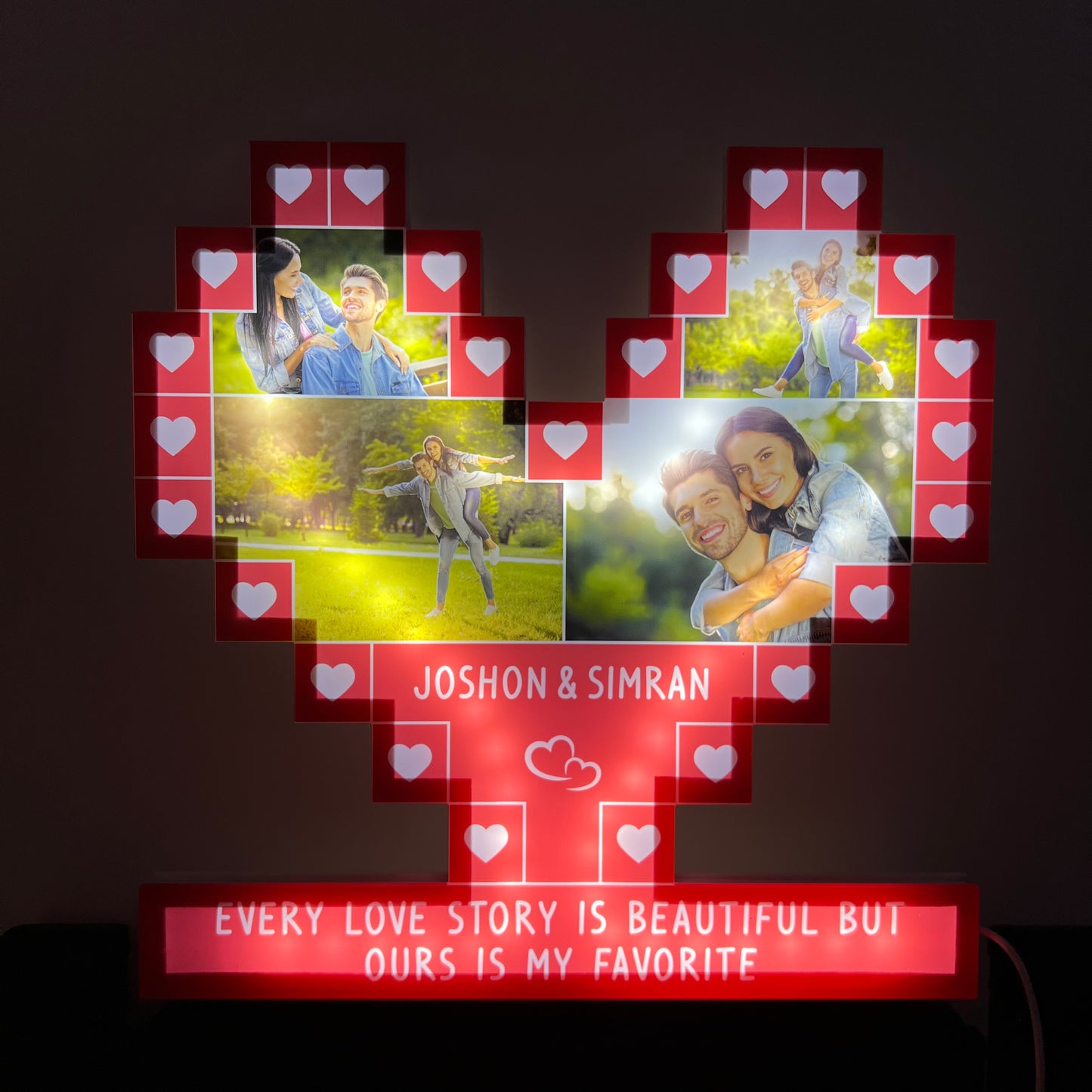 50%OFF❤️Personalized Heart Shape Couple Photo Collage Lamp